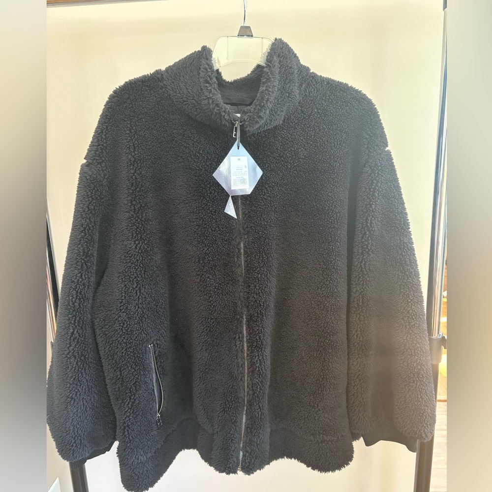 NWT Ava & Viv Black Teddy Jacket